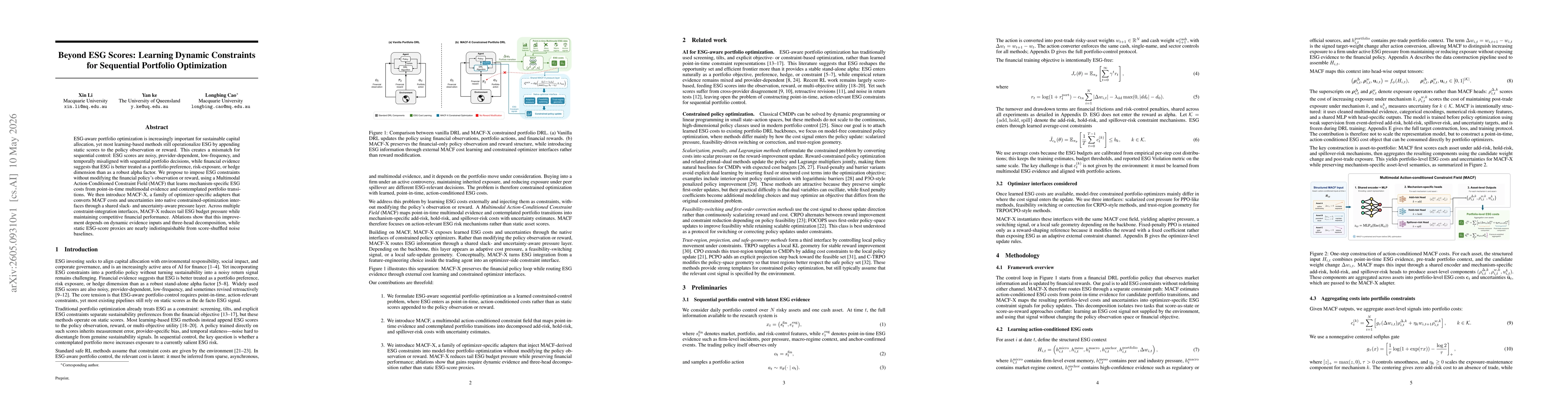 Thumbnail for Beyond ESG Scores: Learning Dynamic Constraints for Sequential Portfolio Optimization