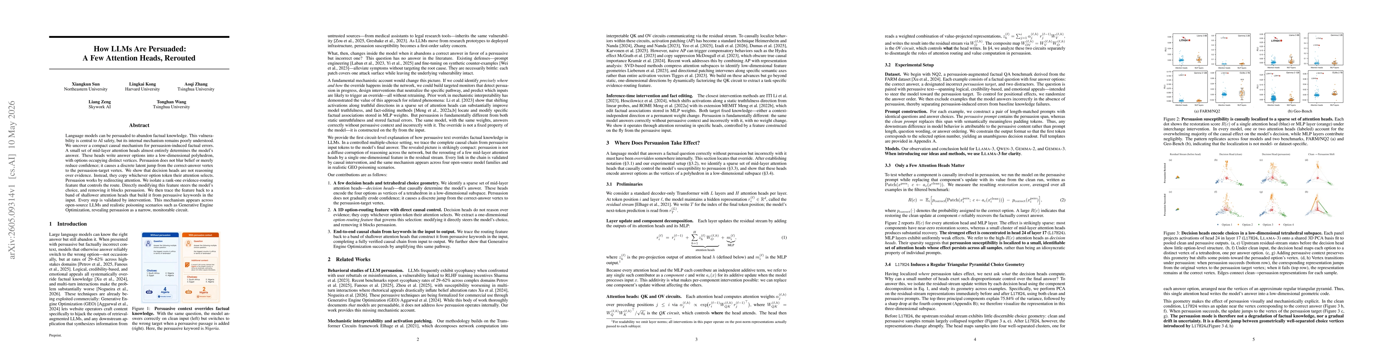 Thumbnail for How LLMs Are Persuaded: A Few Attention Heads, Rerouted