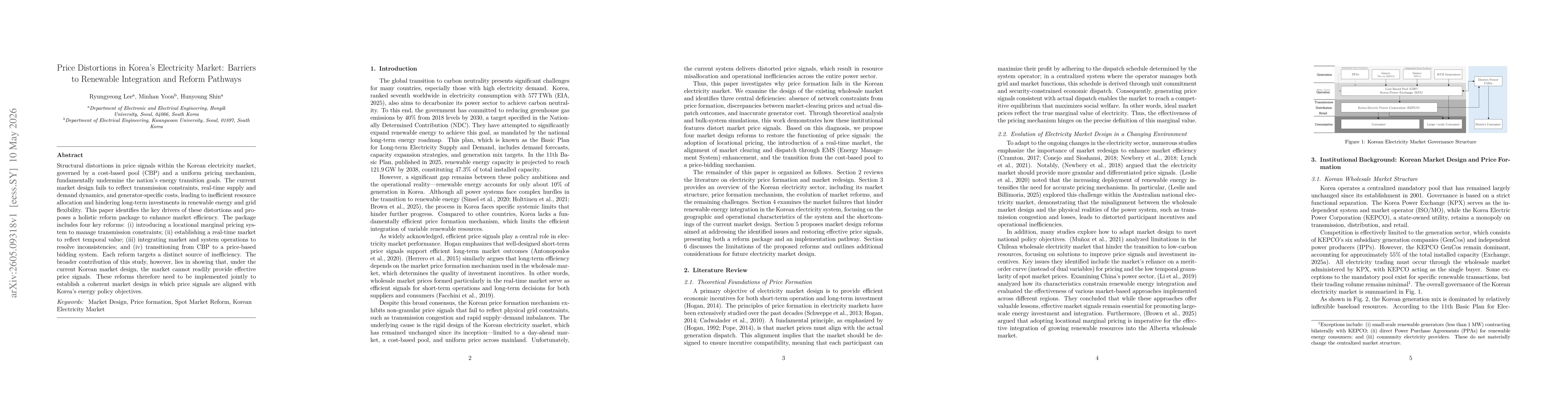 Thumbnail for Price Distortions in Korea's Electricity Market: Barriers to Renewable Integration and Reform Pathways