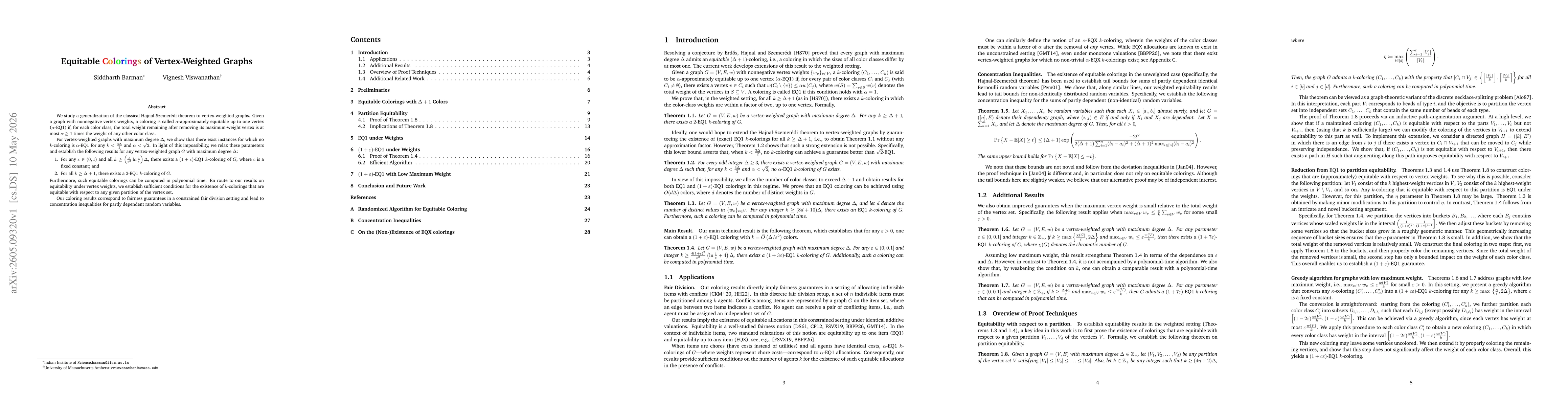 Thumbnail for Equitable Colorings of Vertex-Weighted Graphs