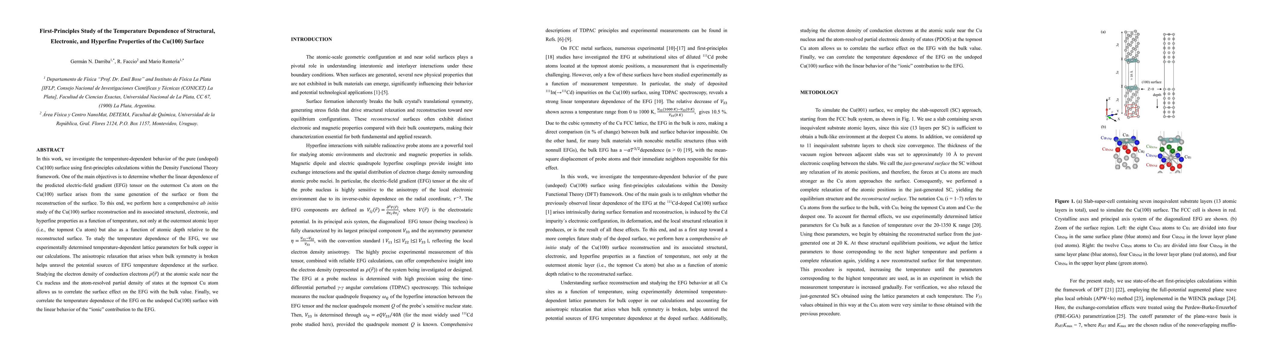 Thumbnail for First-Principles Study of the Temperature Dependence of Structural, Electronic, and Hyperfine Properties of the Cu(100) Surface