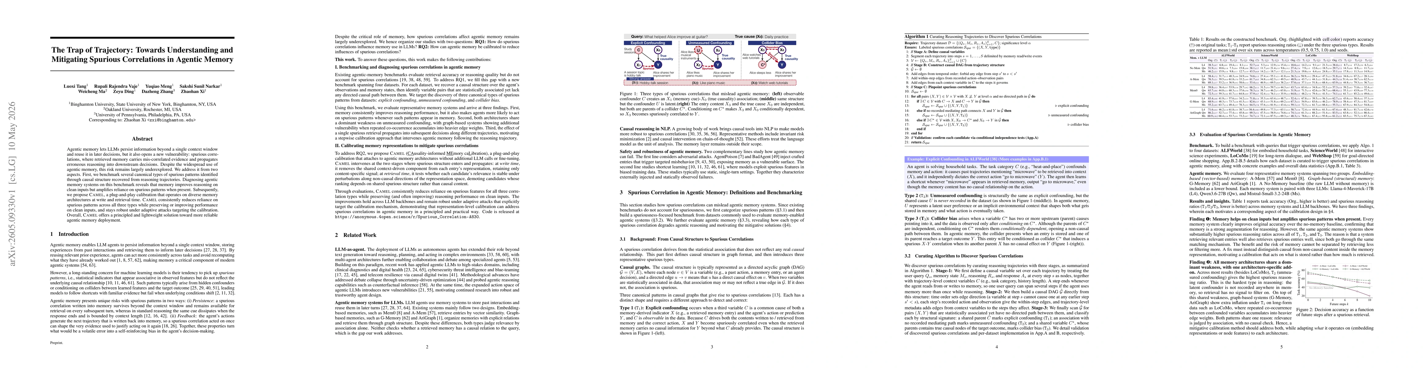Thumbnail for The Trap of Trajectory: Towards Understanding and Mitigating Spurious Correlations in Agentic Memory