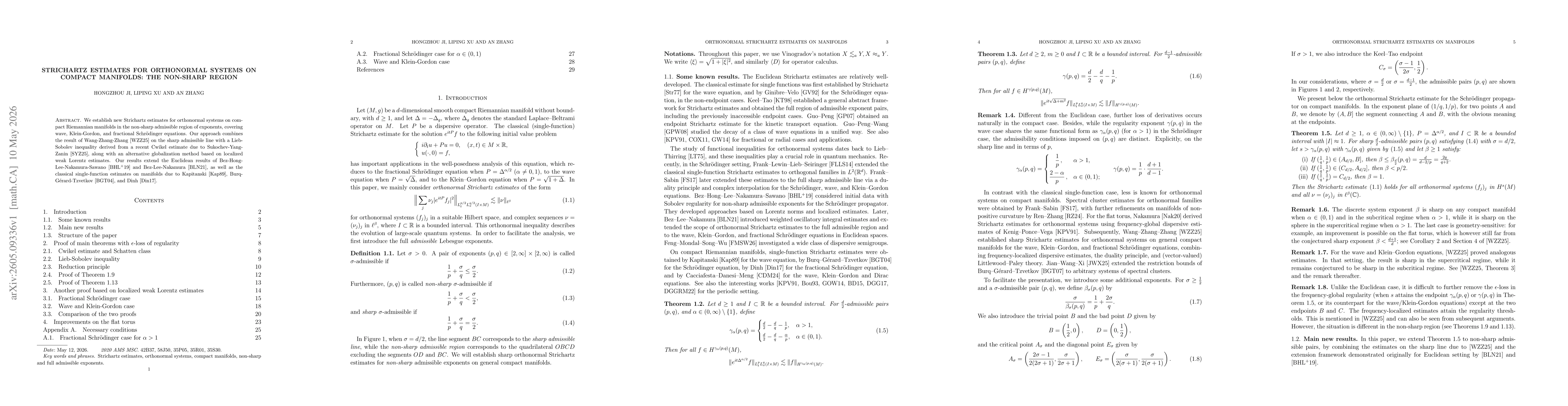 Thumbnail for Strichartz estimates for orthonormal systems on compact manifolds: the non-sharp region