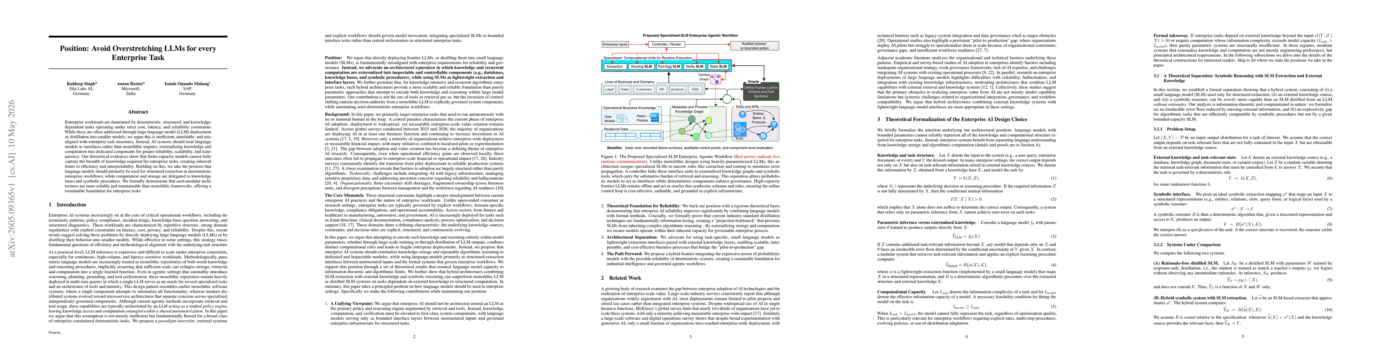 Thumbnail for Position: Avoid Overstretching LLMs for every Enterprise Task