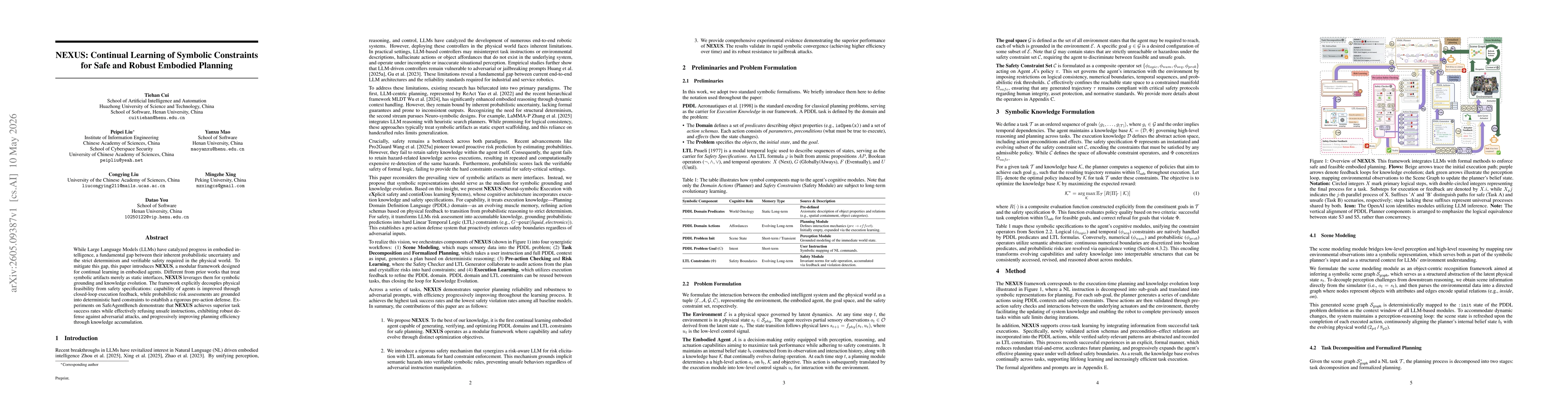 Thumbnail for NEXUS: Continual Learning of Symbolic Constraints for Safe and Robust Embodied Planning