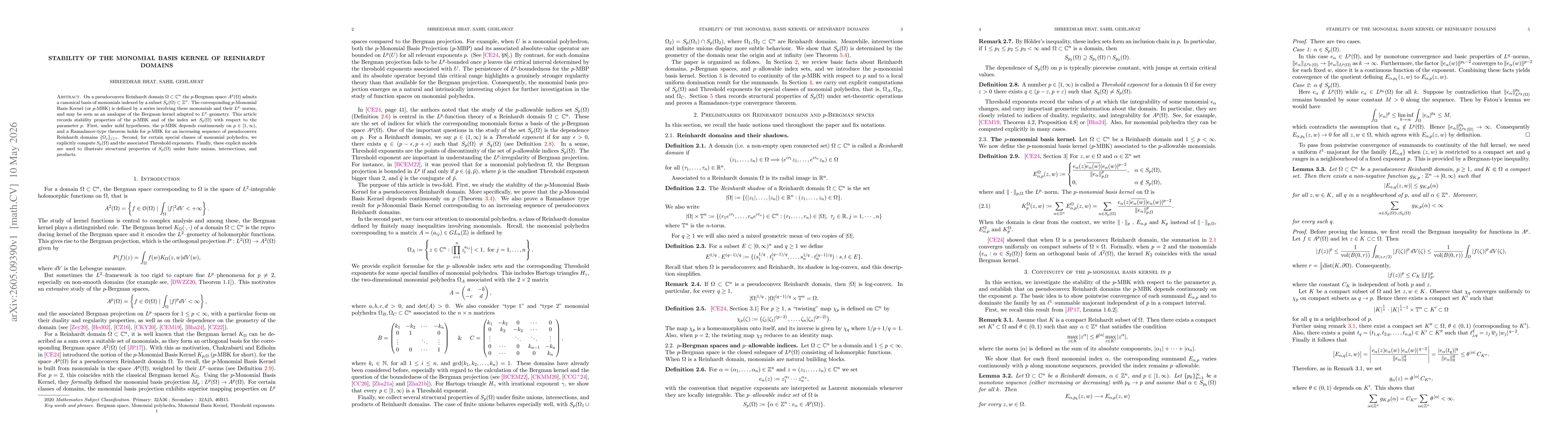 Thumbnail for Stability of the Monomial Basis Kernel of Reinhardt domains