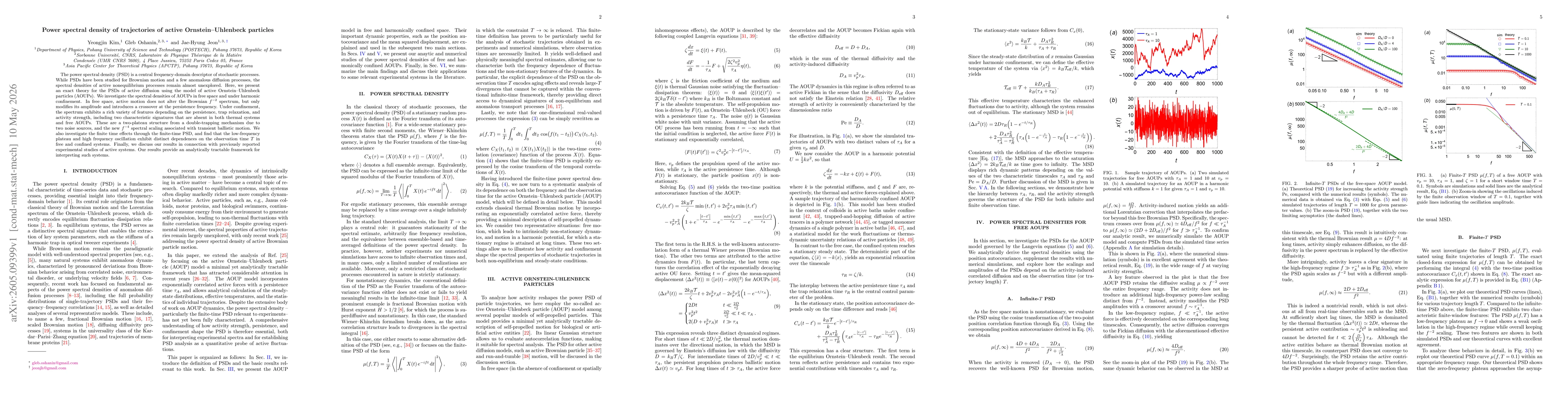 Thumbnail for Power spectral density of trajectories of active Ornstein-Uhlenbeck particles