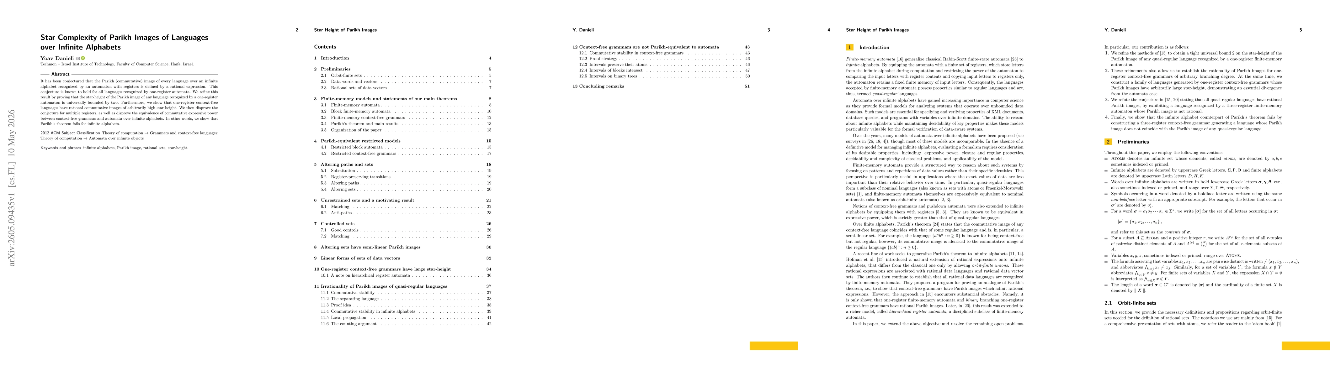 Thumbnail for Star Complexity of Parikh Images of Languages over Infinite Alphabets