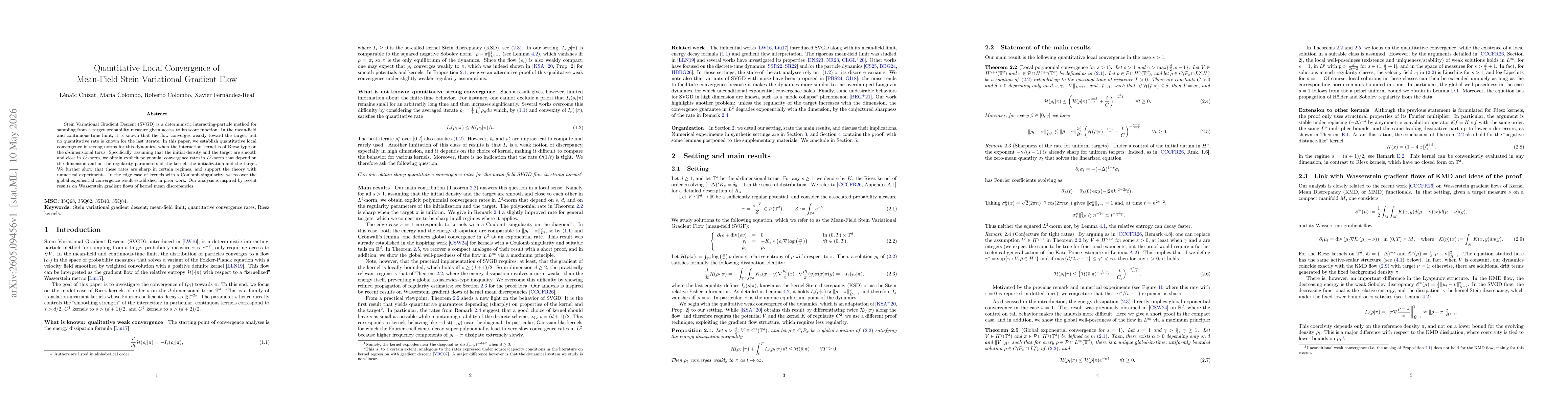 Thumbnail for Quantitative Local Convergence of Mean-Field Stein Variational Gradient Flow