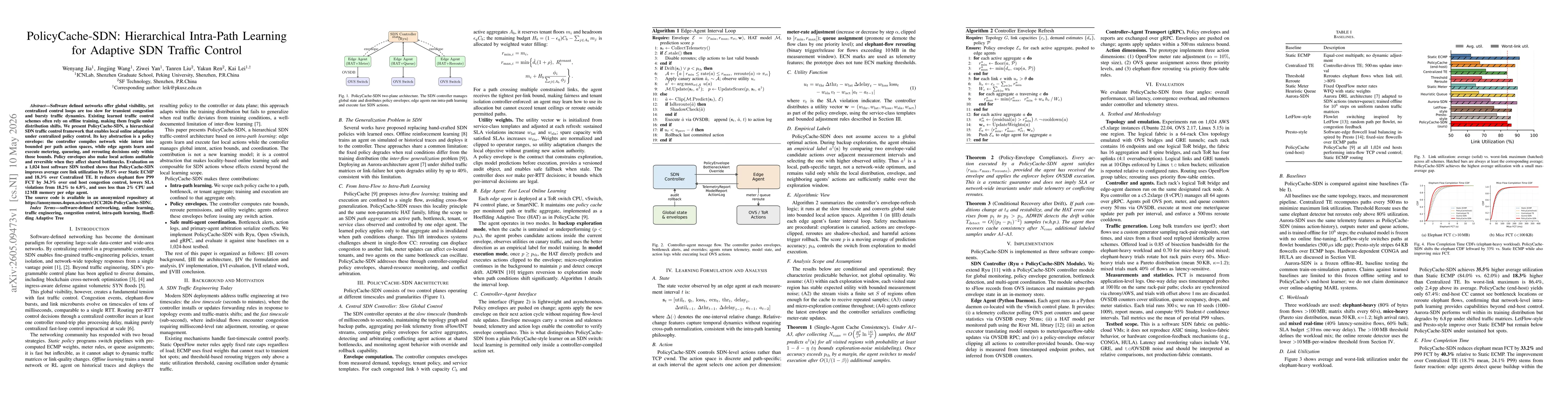 Thumbnail for PolicyCache-SDN: Hierarchical Intra-Path Learning for Adaptive SDN Traffic Control