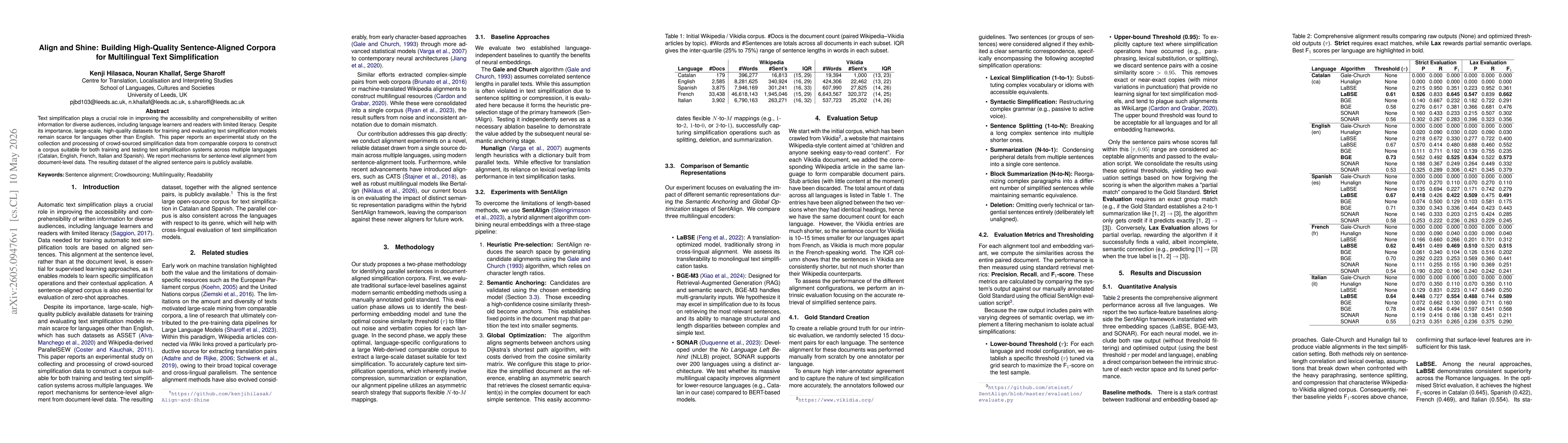 Thumbnail for Align and Shine: Building High-Quality Sentence-Aligned Corpora for Multilingual Text Simplification