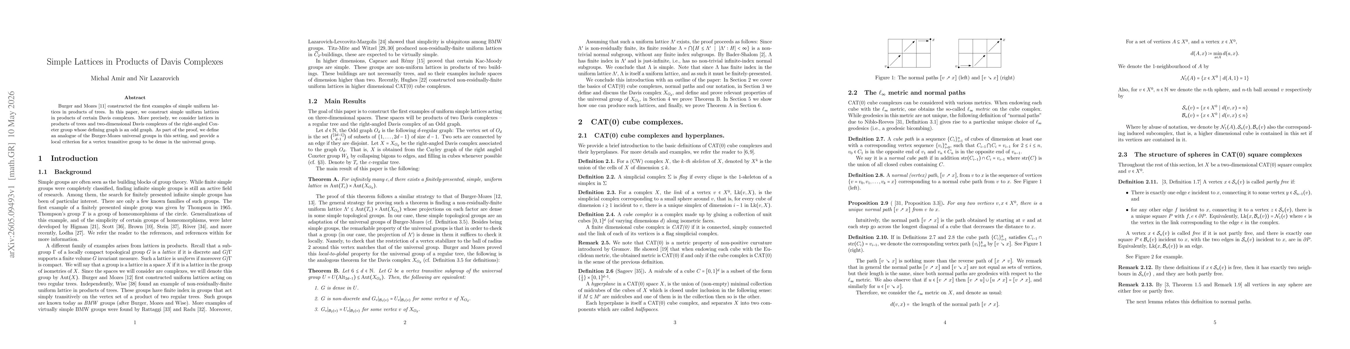 Thumbnail for Simple Lattices in Products of Davis Complexes