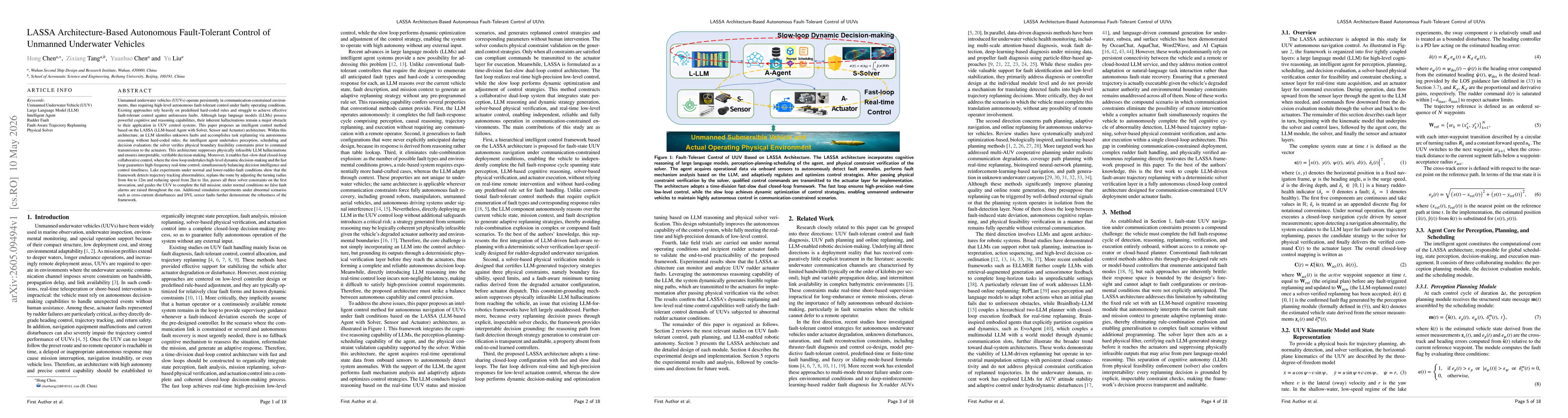 Thumbnail for LASSA Architecture-Based Autonomous Fault-Tolerant Control of Unmanned Underwater Vehicles