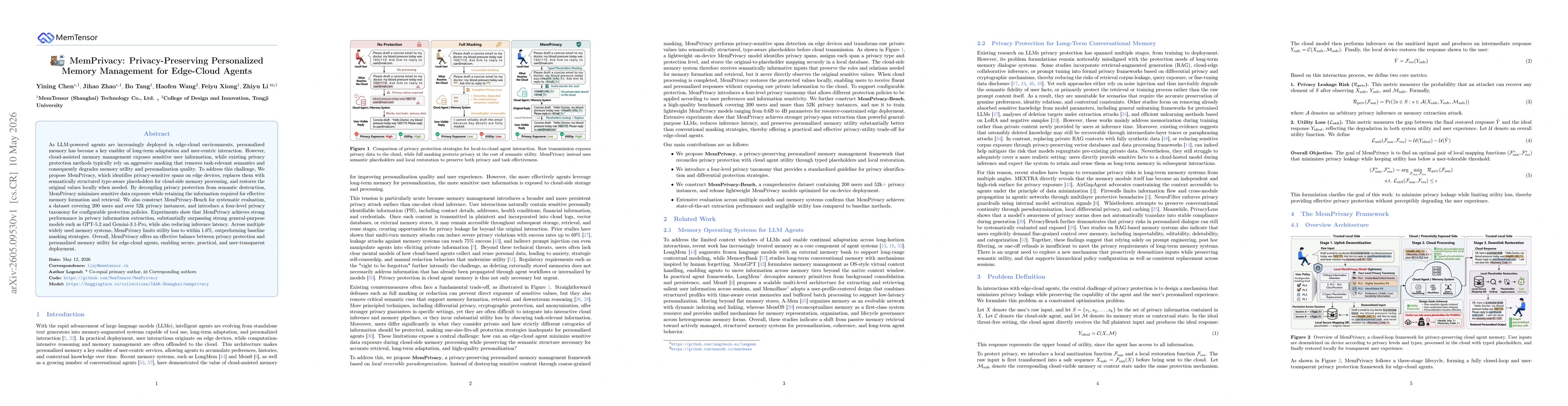 Thumbnail for MemPrivacy: Privacy-Preserving Personalized Memory Management for Edge-Cloud Agents