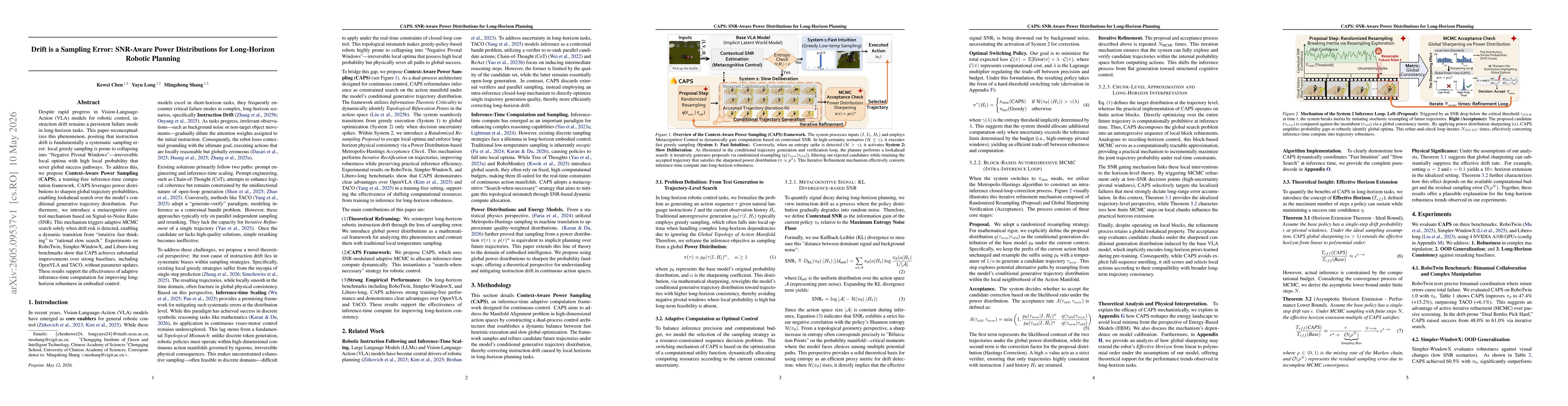 Thumbnail for Drift is a Sampling Error: SNR-Aware Power Distributions for Long-Horizon Robotic Planning