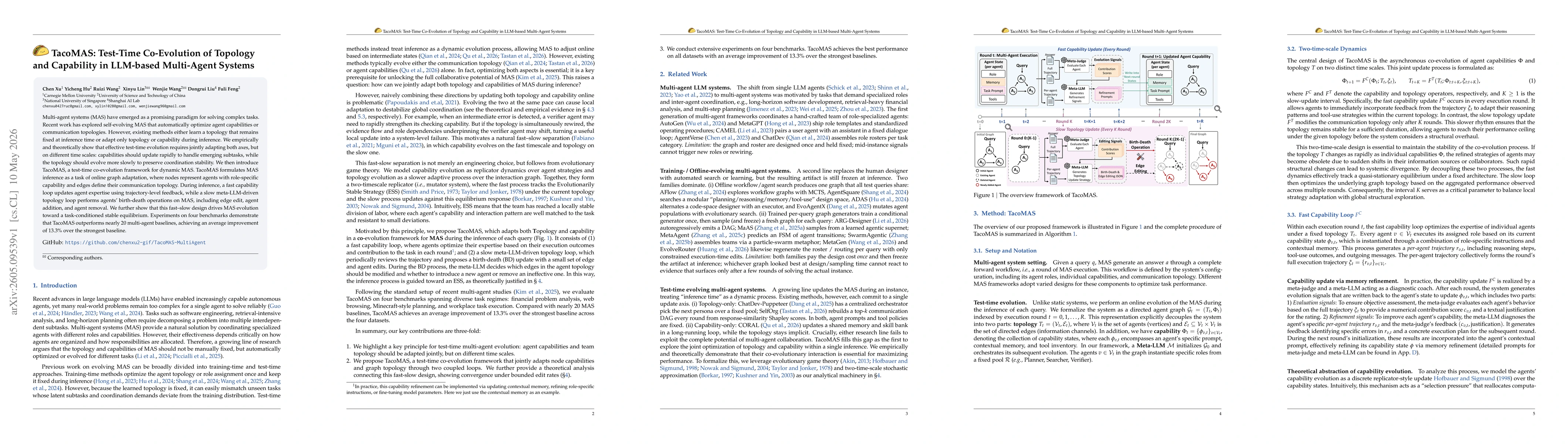 Thumbnail for TacoMAS: Test-Time Co-Evolution of Topology and Capability in LLM-based Multi-Agent Systems