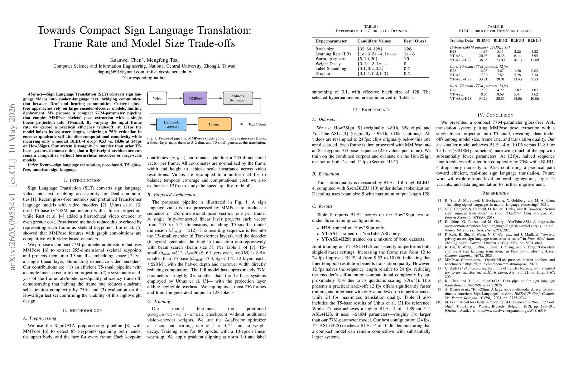 Thumbnail for Towards Compact Sign Language Translation: Frame Rate and Model Size Trade-offs