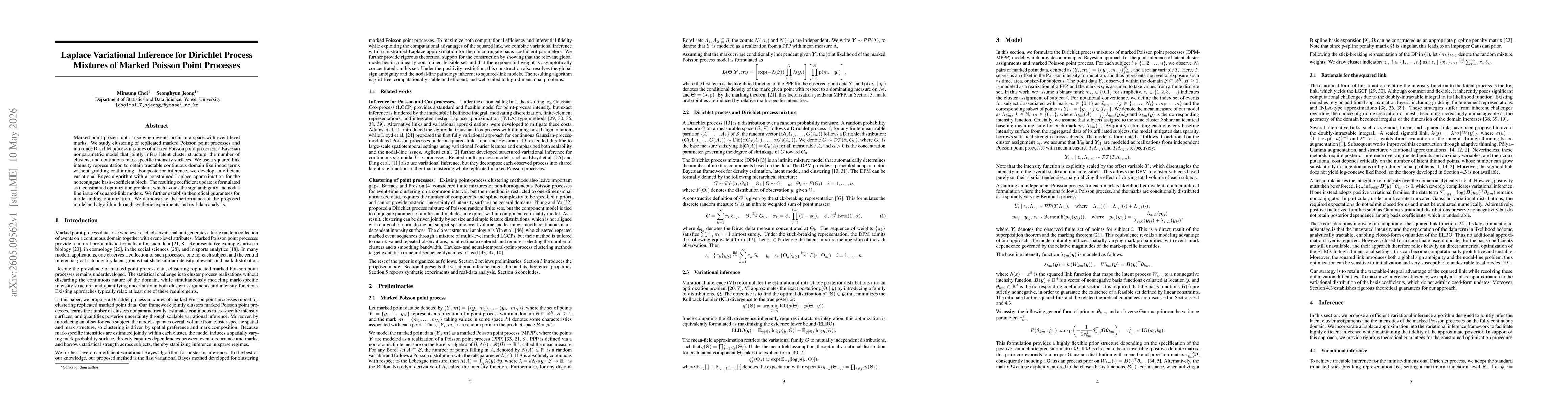 Thumbnail for Laplace Variational Inference for Dirichlet Process Mixtures of Marked Poisson Point Processes