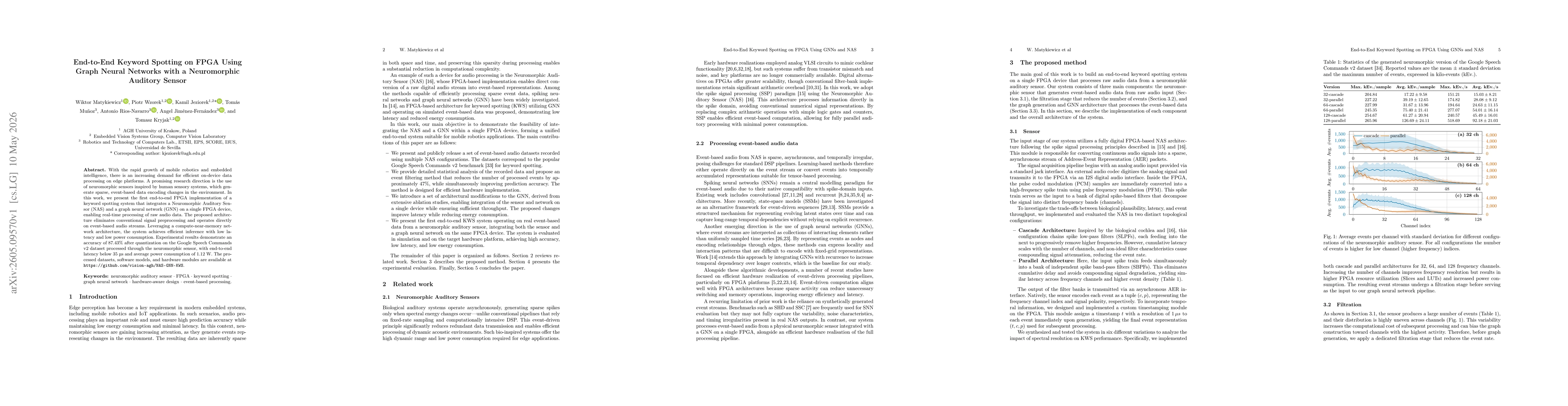 Thumbnail for End-to-End Keyword Spotting on FPGA Using Graph Neural Networks with a Neuromorphic Auditory Sensor