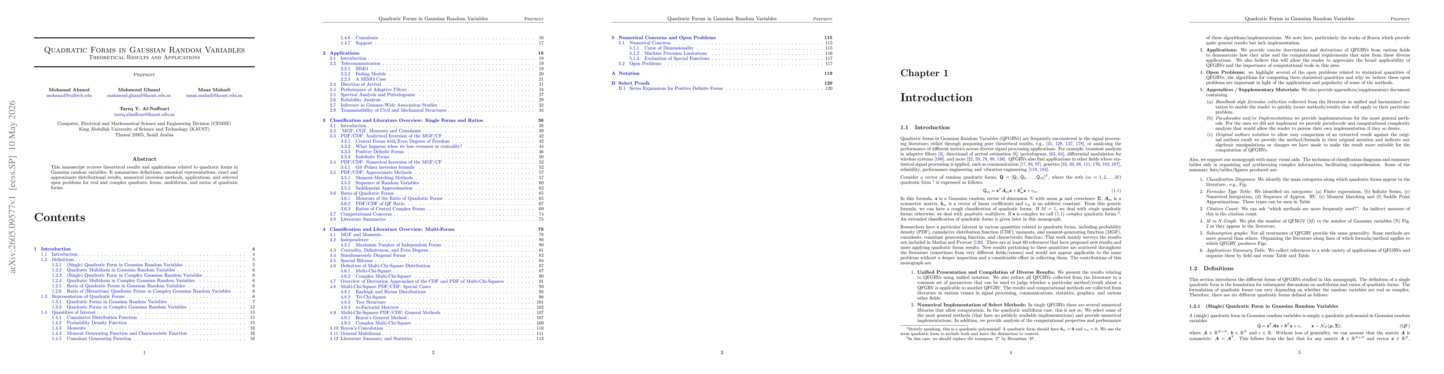 Thumbnail for Quadratic Forms in Gaussian Random Variables Theoretical Results and Applications