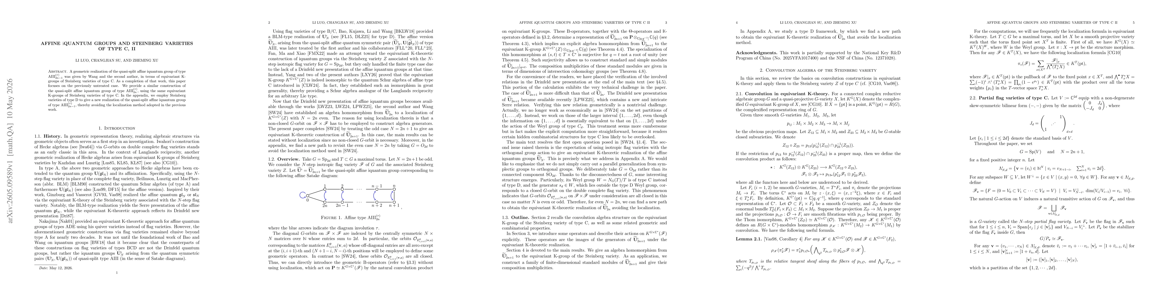 Thumbnail for Affine $\mathrm{i}$quantum groups and Steinberg varieties of type C, II