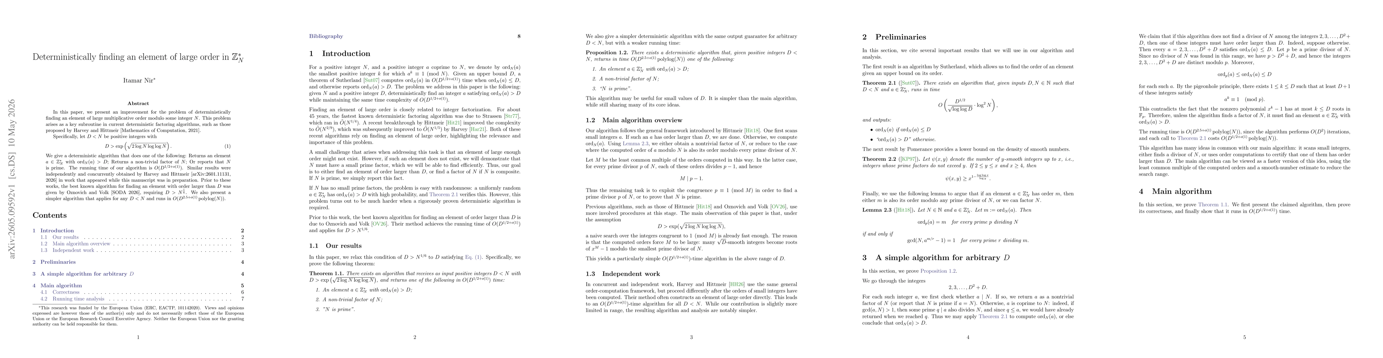 Thumbnail for Deterministically finding an element of large order in $\mathbb{Z}_N^*$