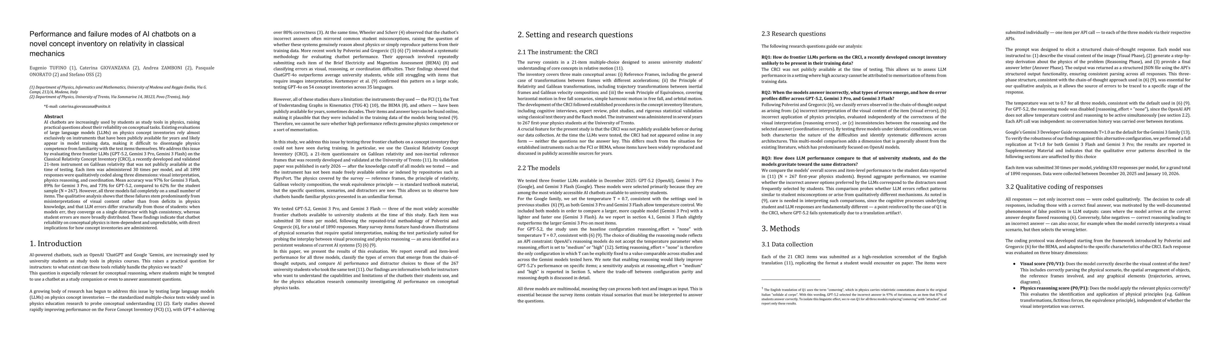 Thumbnail for Performance and failure modes of AI chatbots on a novel concept inventory on relativity in classical mechanics