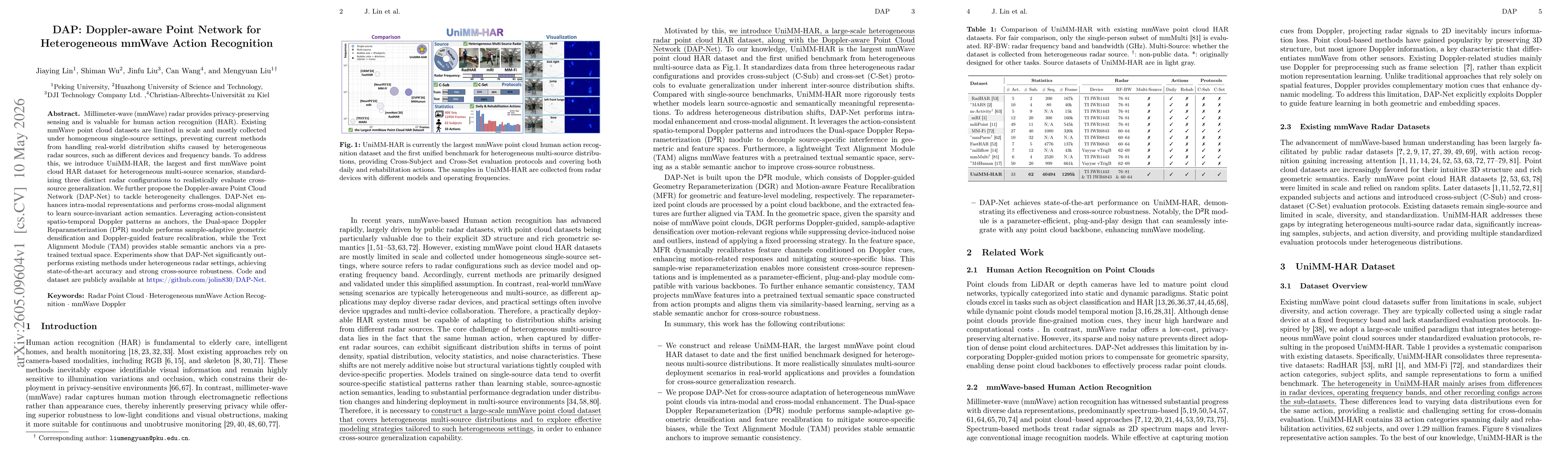 Thumbnail for DAP: Doppler-aware Point Network for Heterogeneous mmWave Action Recognition