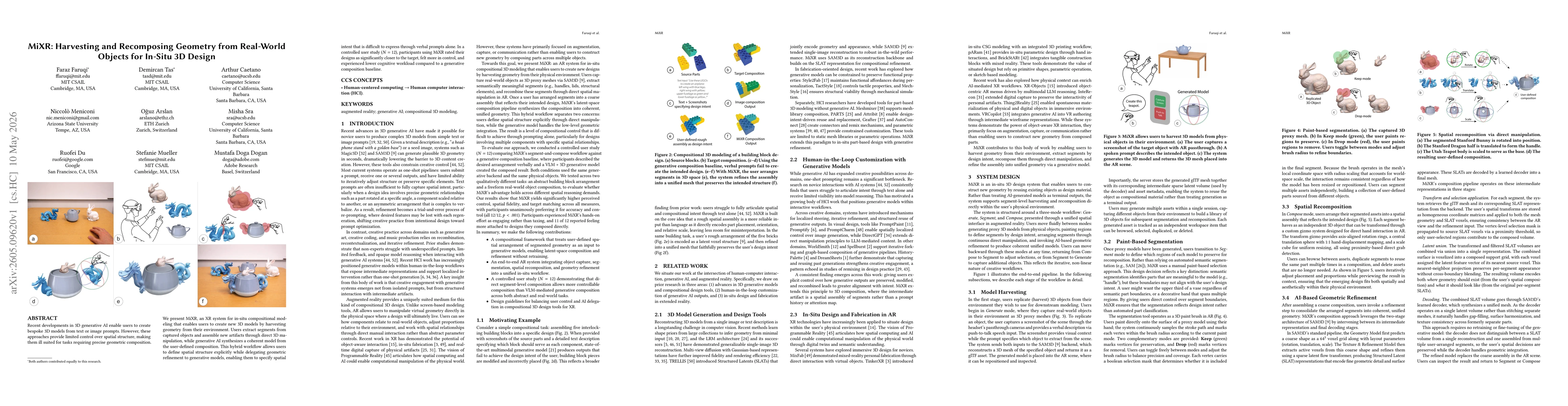 Thumbnail for MiXR: Harvesting and Recomposing Geometry from Real-World Objects for In-Situ 3D Design