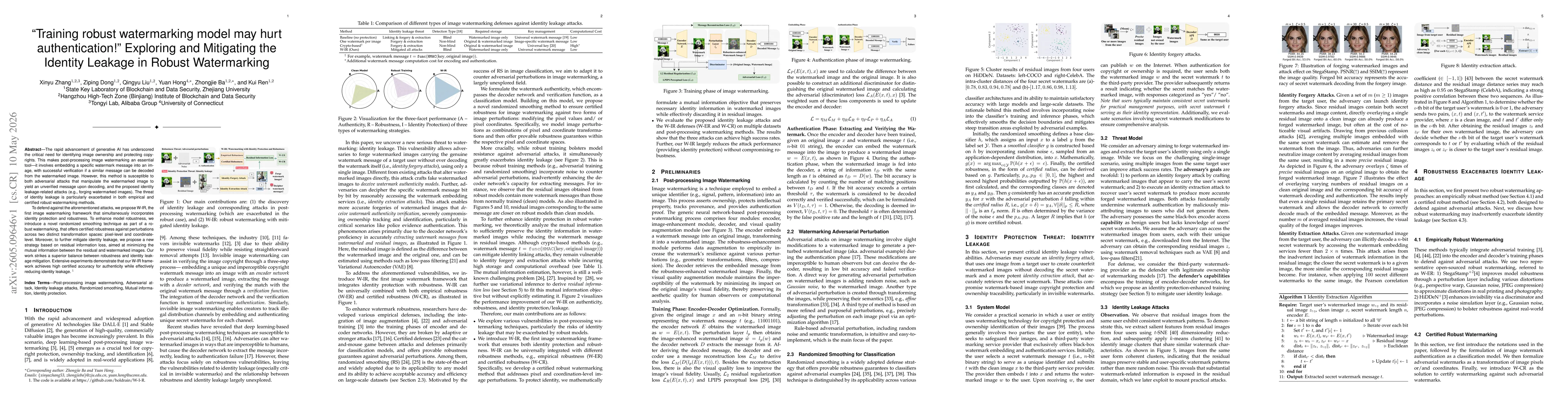 Thumbnail for "Training robust watermarking model may hurt authentication!'' Exploring and Mitigating the Identity Leakage in Robust Watermarking