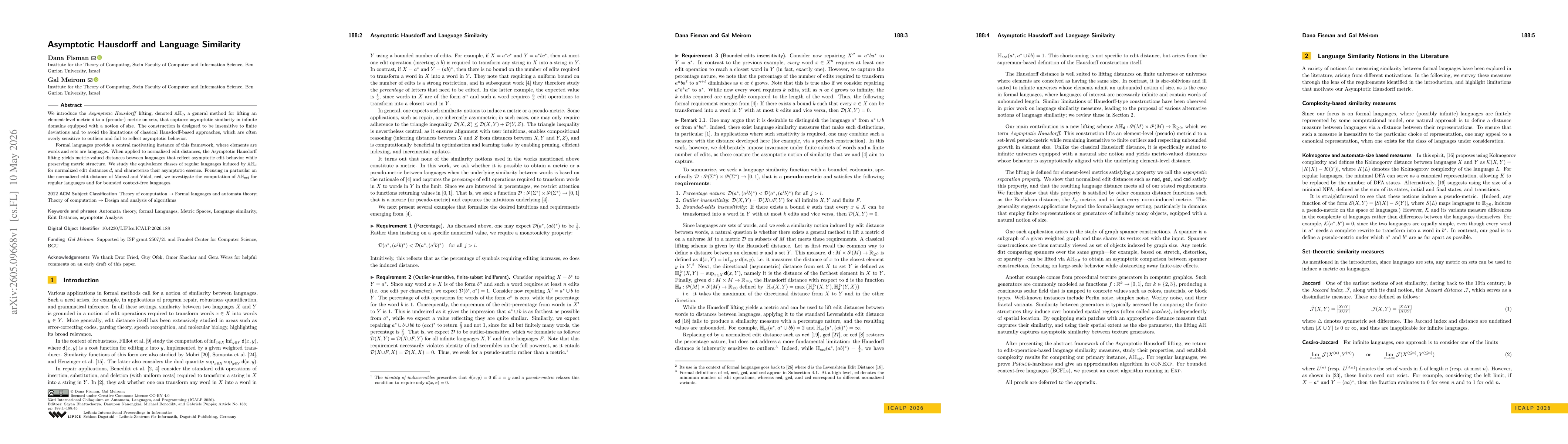 Thumbnail for Asymptotic Hausdorff and Language Similarity
