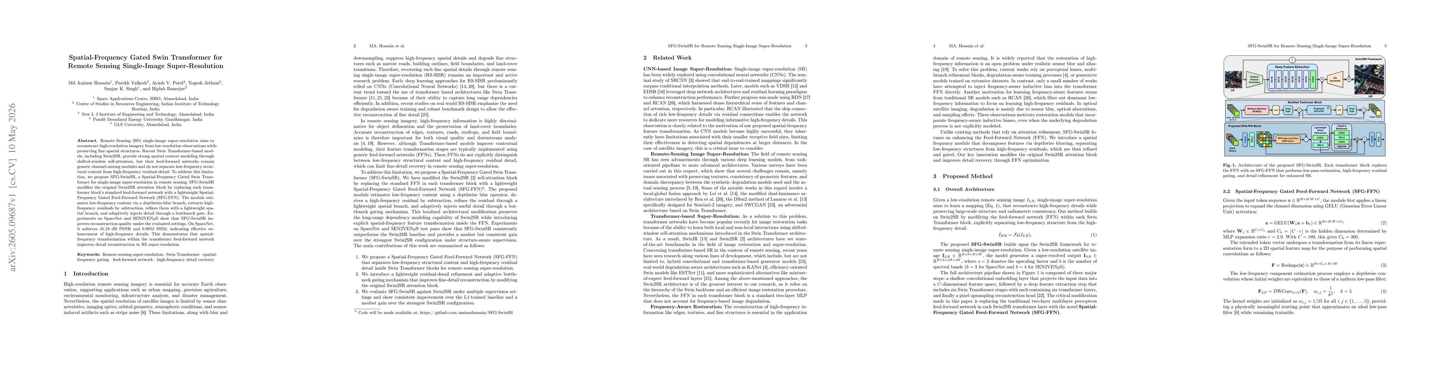 Thumbnail for Spatial-Frequency Gated Swin Transformer for Remote Sensing Single-Image Super-Resolution