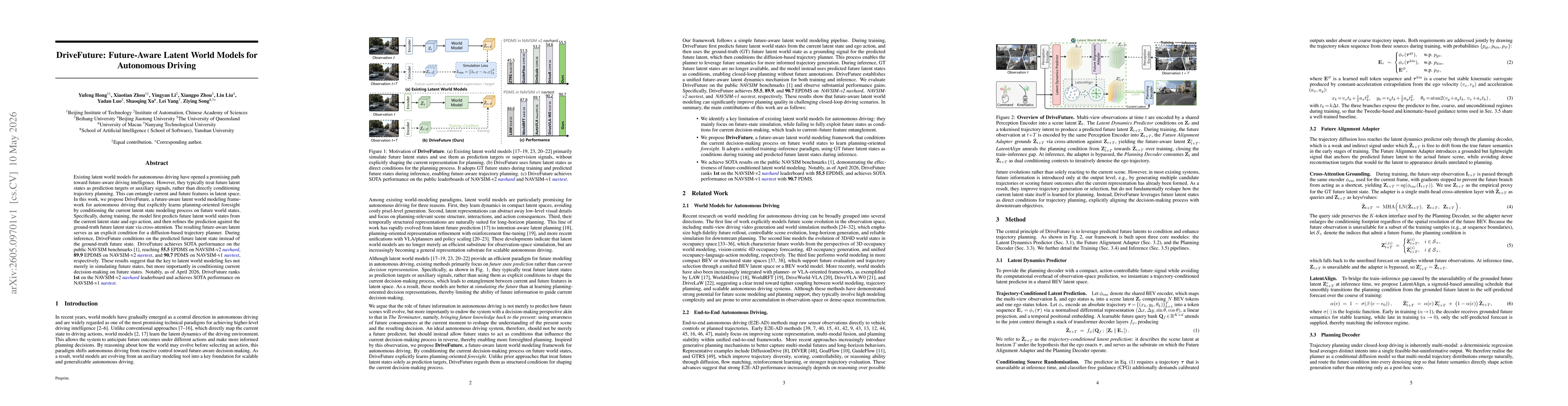 Thumbnail for DriveFuture: Future-Aware Latent World Models for Autonomous Driving