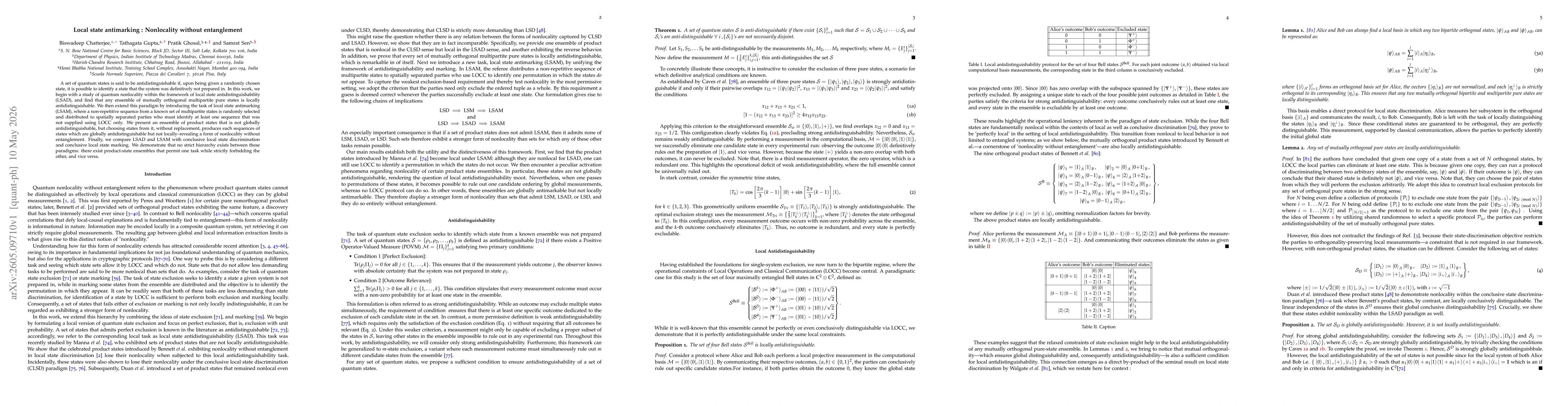 Thumbnail for Local state antimarking : Nonlocality without entanglement