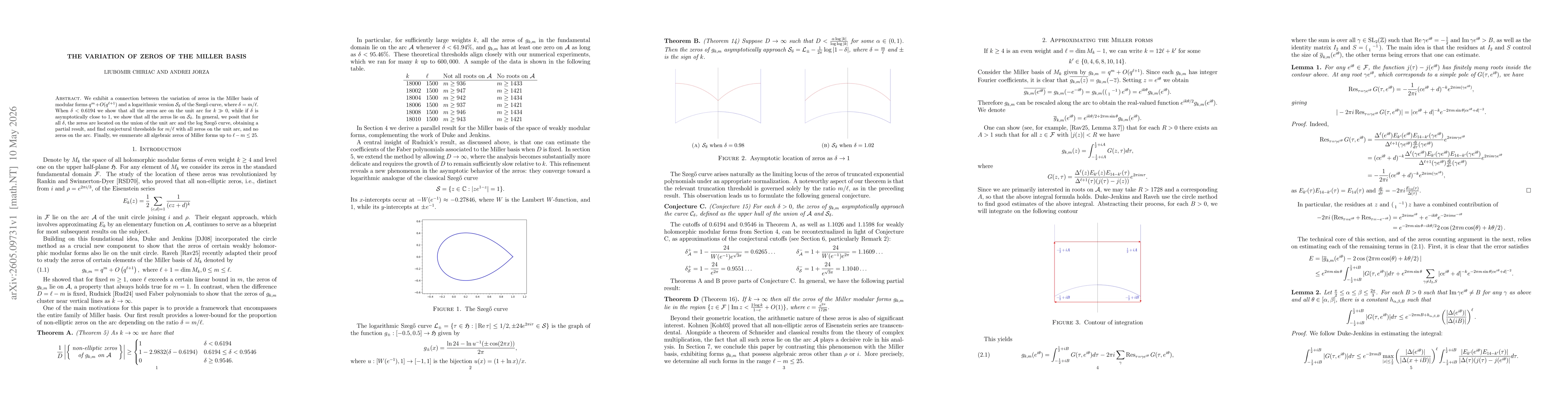 Thumbnail for The variation of zeros of the Miller basis