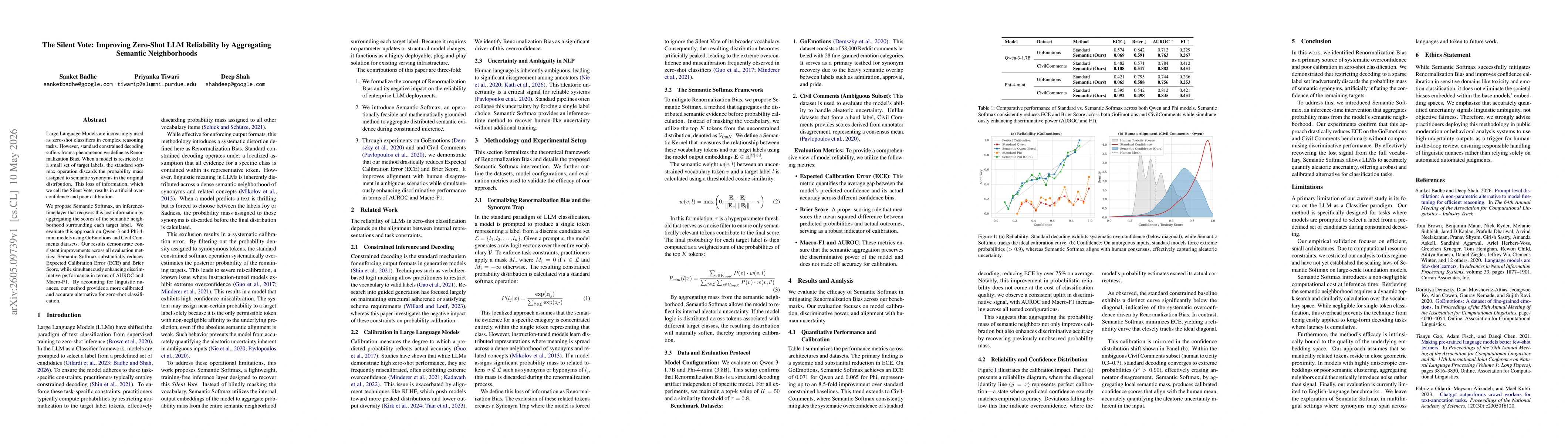 Thumbnail for The Silent Vote: Improving Zero-Shot LLM Reliability by Aggregating Semantic Neighborhoods