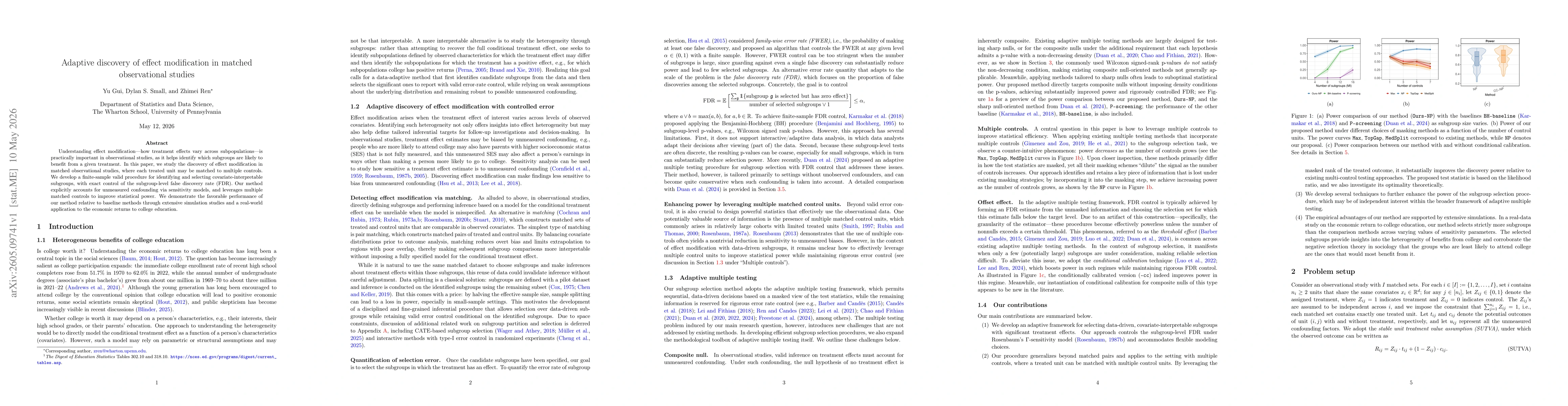 Thumbnail for Adaptive discovery of effect modification in matched observational studies