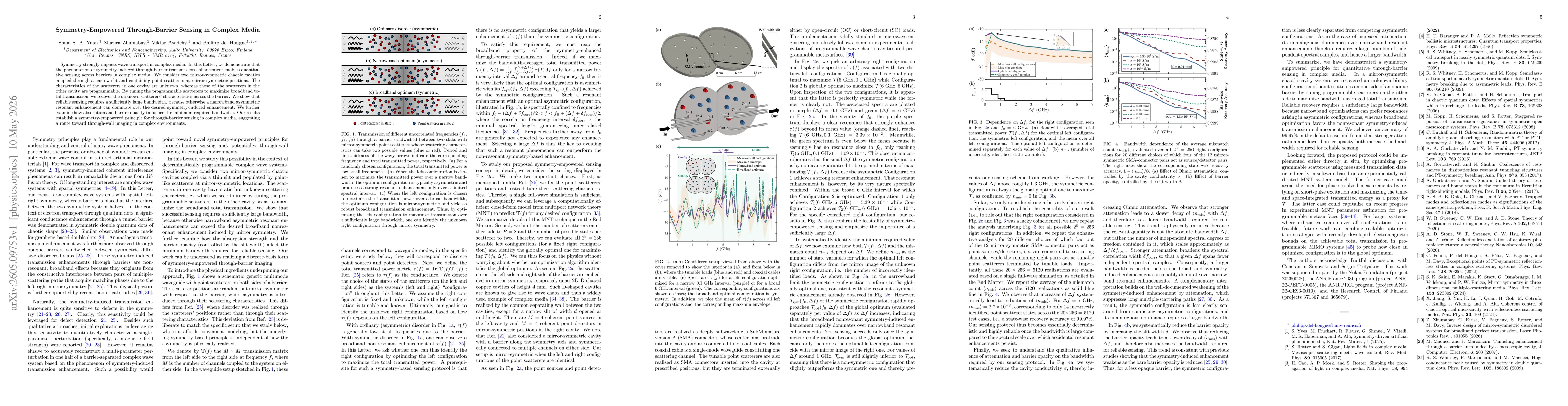 Thumbnail for Symmetry-Empowered Through-Barrier Sensing in Complex Media