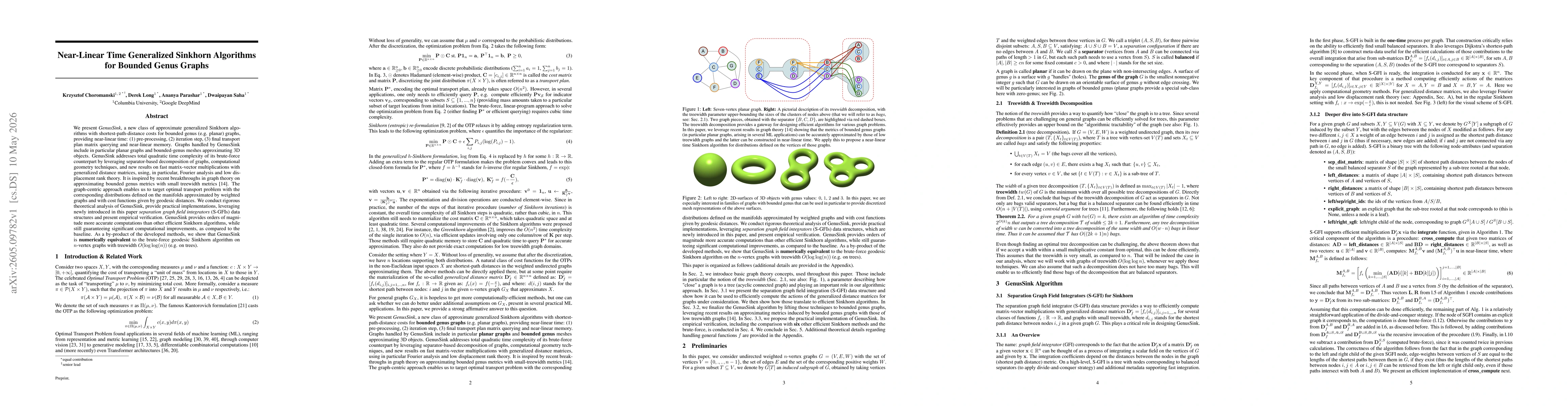 Thumbnail for Near-Linear Time Generalized Sinkhorn Algorithms for Bounded Genus Graphs