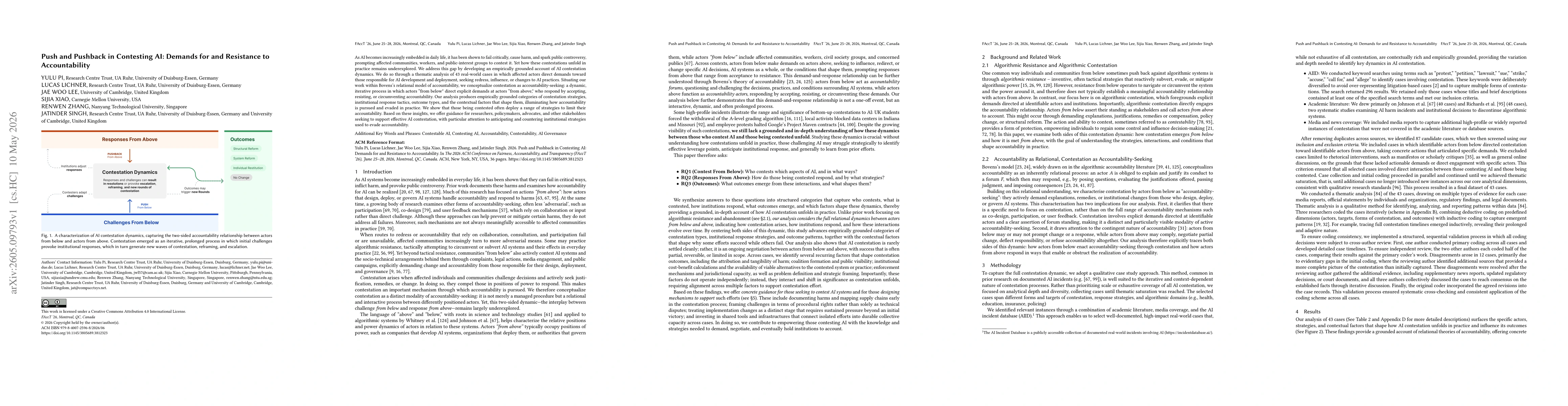 Thumbnail for Push and Pushback in Contesting AI: Demands for and Resistance to Accountability