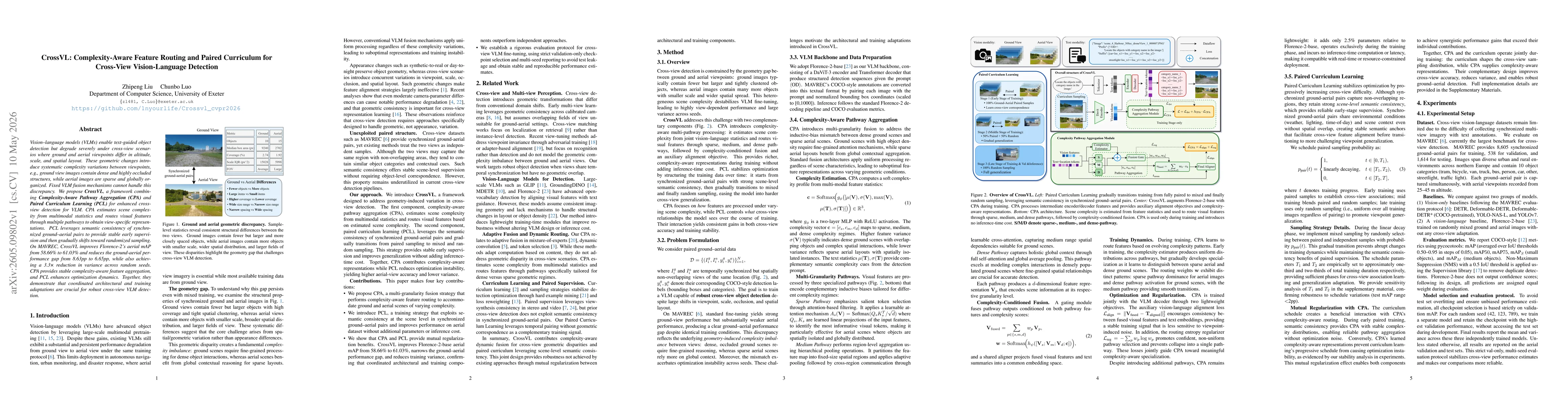 Thumbnail for CrossVL: Complexity-Aware Feature Routing and Paired Curriculum for Cross-View Vision-Language Detection