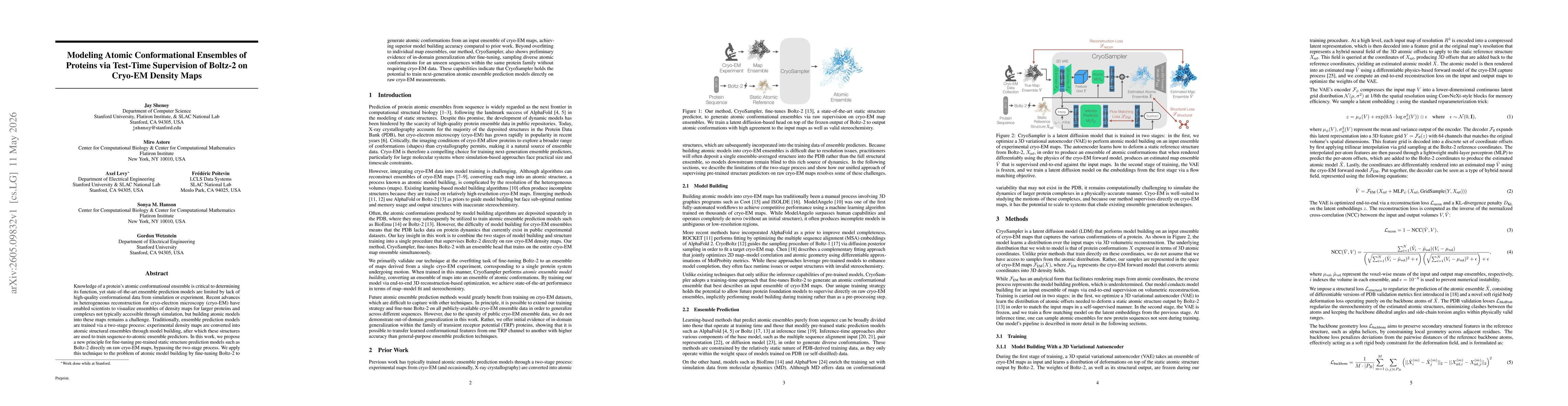 Thumbnail for Modeling Atomic Conformational Ensembles of Proteins via Test-Time Supervision of Boltz-2 on Cryo-EM Density Maps