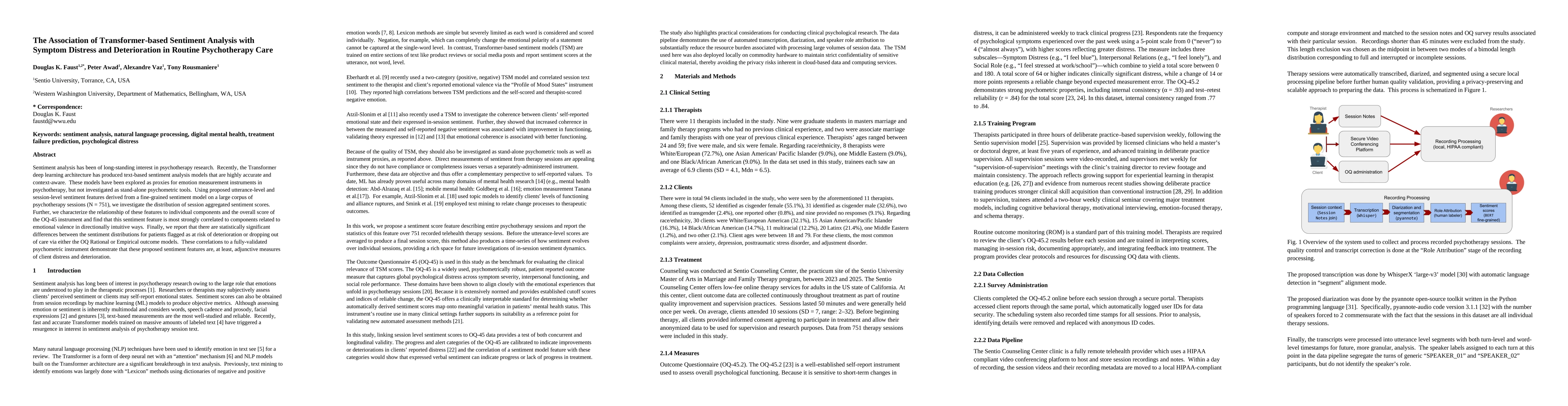 Thumbnail for The Association of Transformer-based Sentiment Analysis with Symptom Distress and Deterioration in Routine Psychotherapy Care