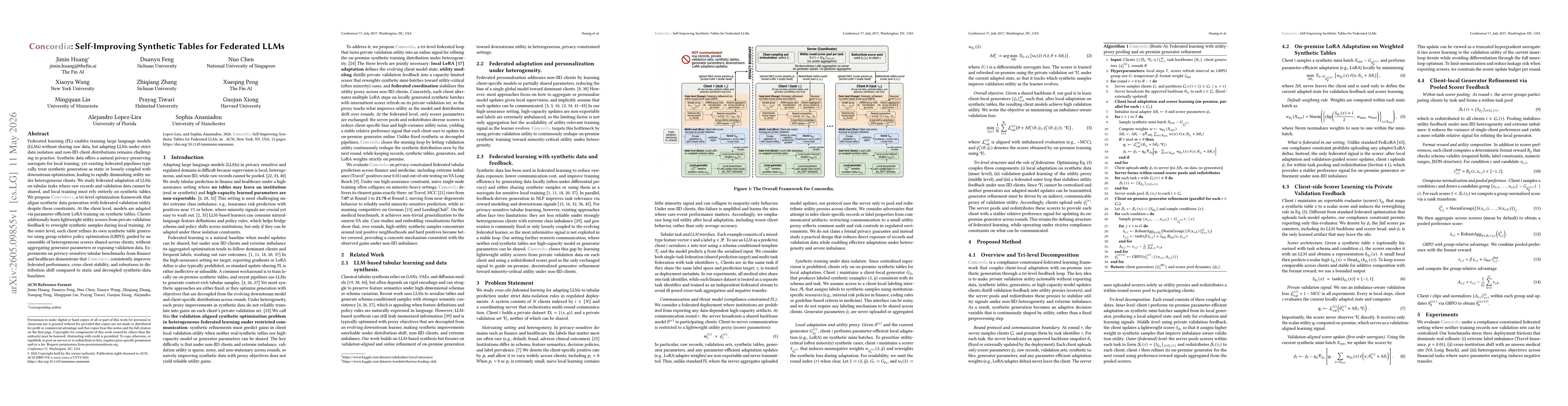 Thumbnail for Concordia: Self-Improving Synthetic Tables for Federated LLMs