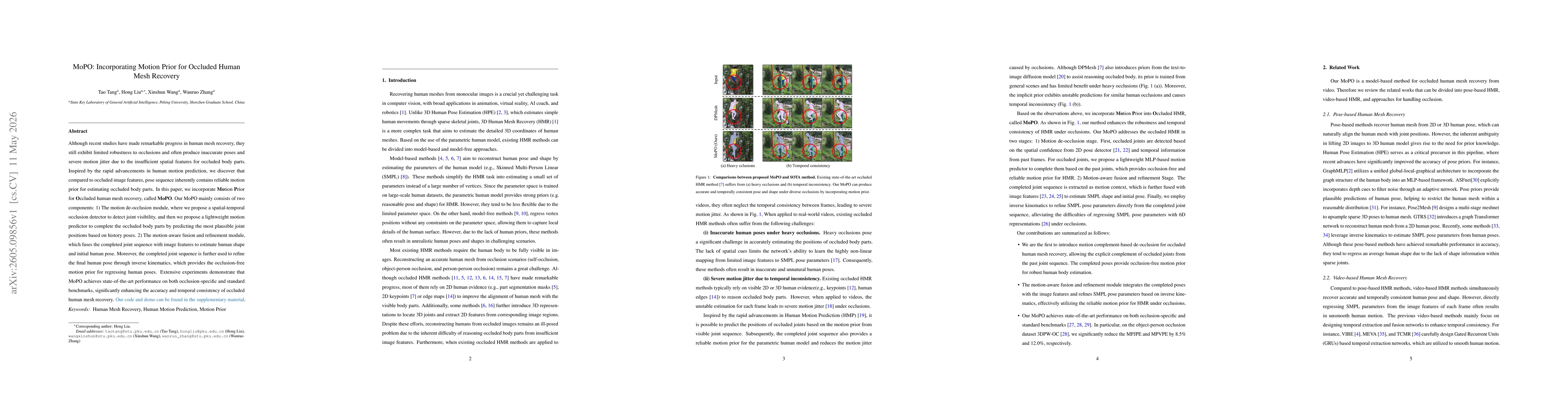 Thumbnail for MoPO: Incorporating Motion Prior for Occluded Human Mesh Recovery