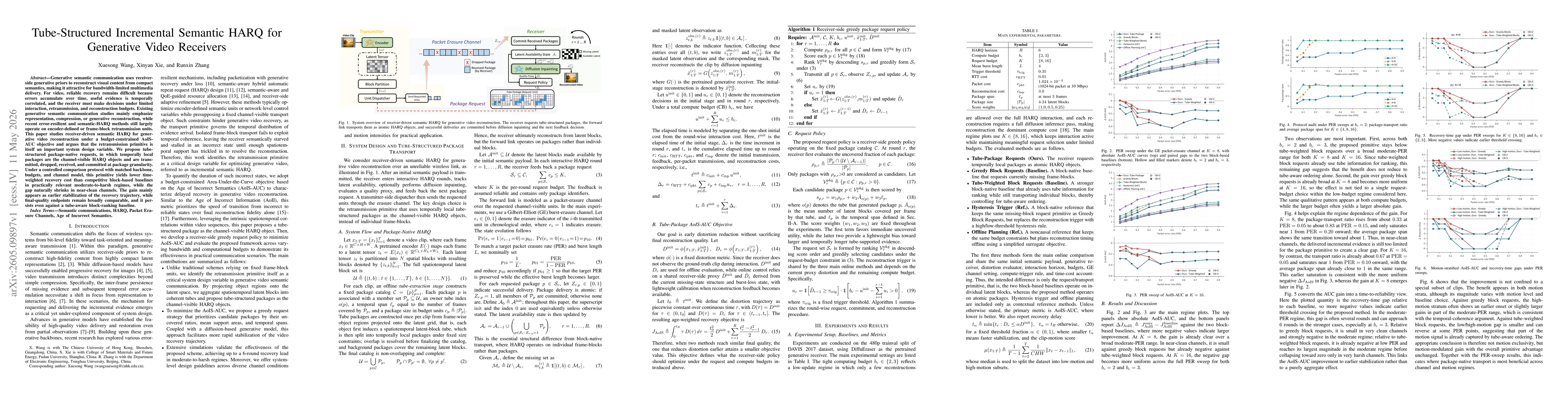 Thumbnail for Tube-Structured Incremental Semantic HARQ for Generative Video Receivers