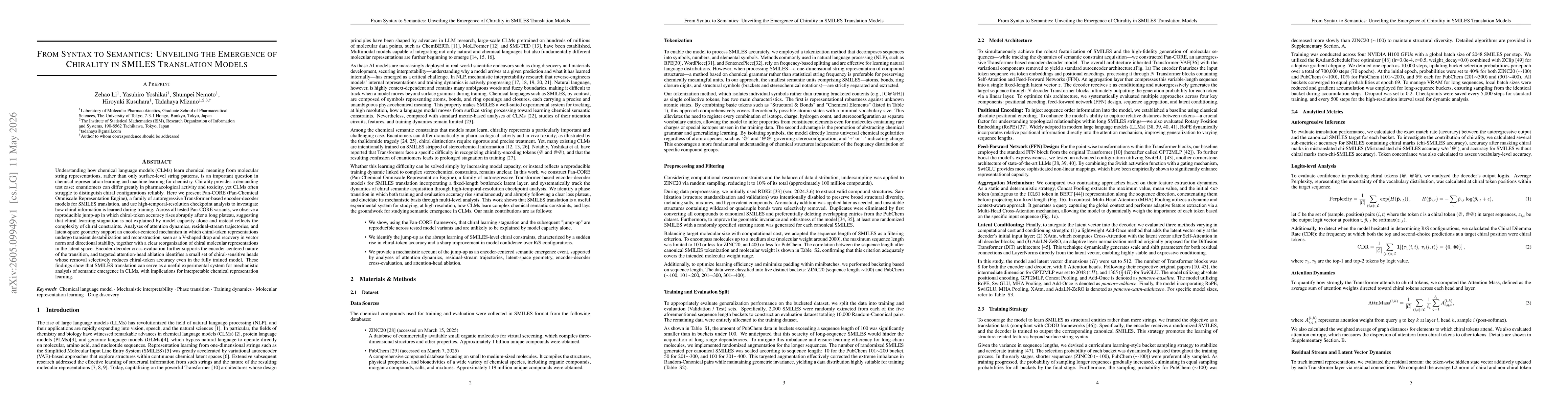 Thumbnail for From Syntax to Semantics: Unveiling the Emergence of Chirality in SMILES Translation Models
