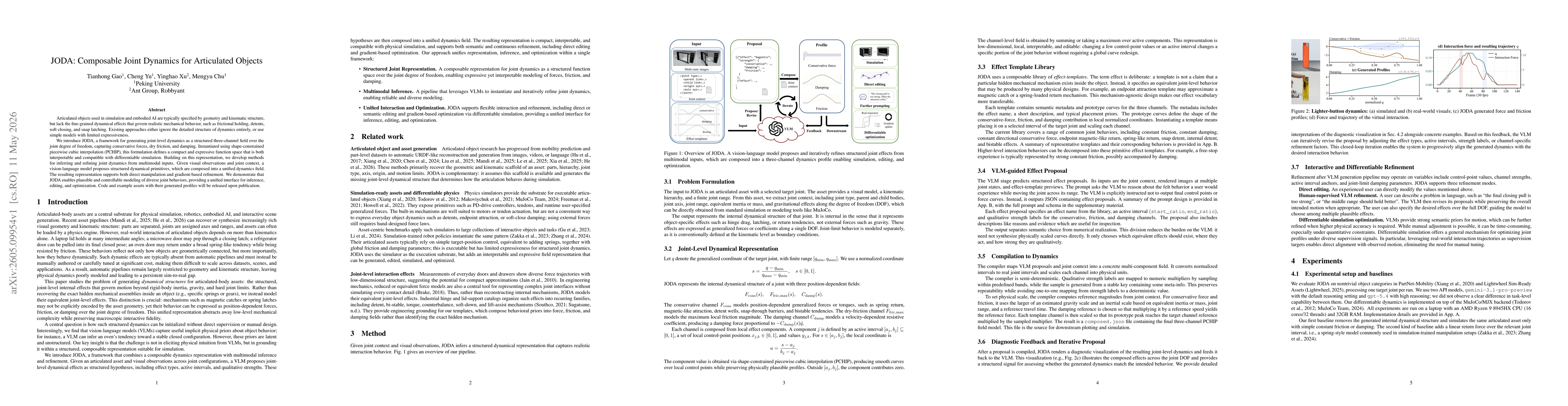 Thumbnail for JODA: Composable Joint Dynamics for Articulated Objects