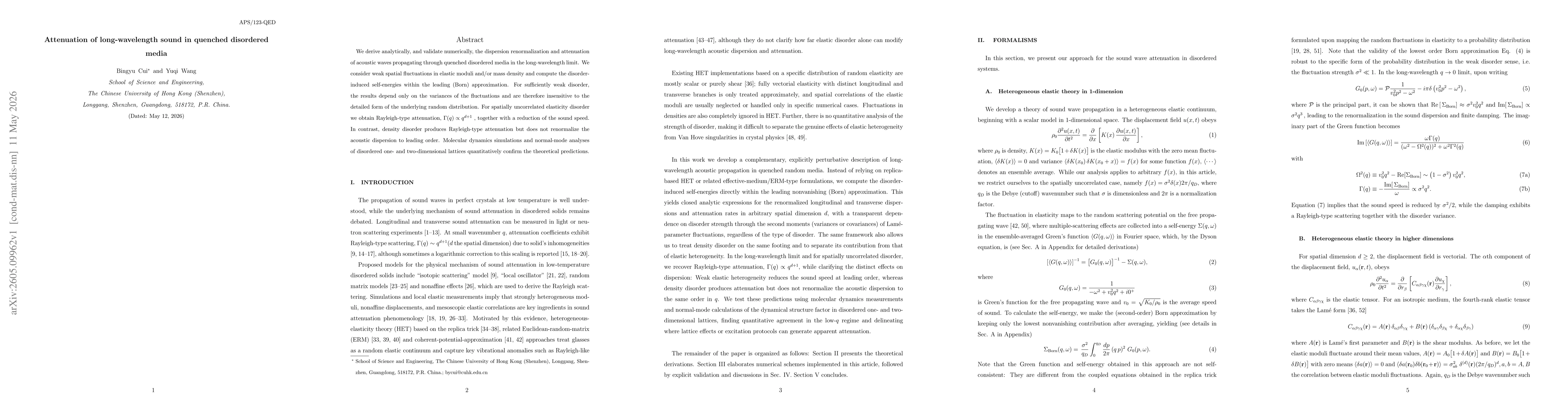 Thumbnail for Attenuation of long-wavelength sound in quenched disordered media
