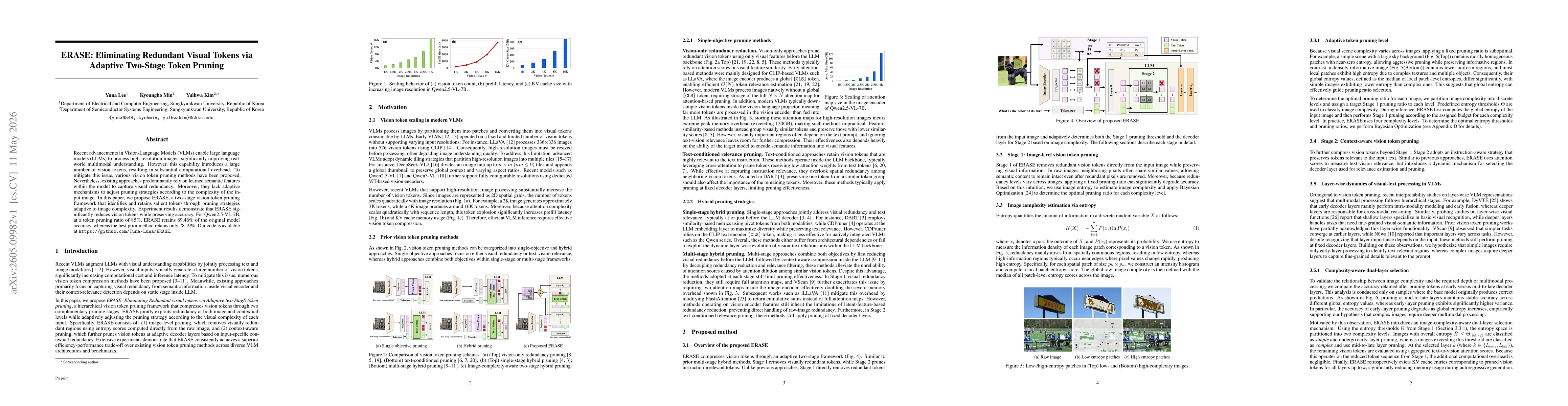 Thumbnail for ERASE: Eliminating Redundant Visual Tokens via Adaptive Two-Stage Token Pruning